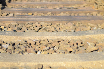 Railroad sleepers and stones