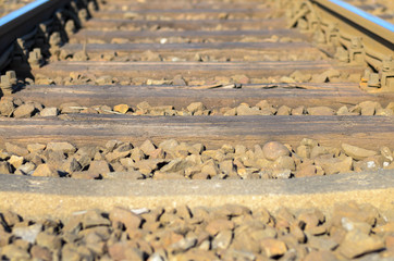 Railroad sleepers and stones