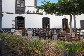 Deurstickers Caffe sulla piazza alle Canarie - Spagna © Gioco