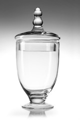 Crystal box for confectionery candies on a white background