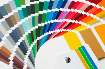 Guide of paint samples, colored catalog
