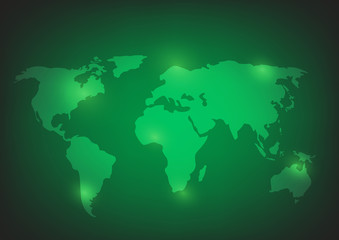 Fototapeta na wymiar World map background illustration on green