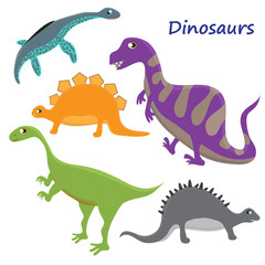 Vector illustration of Dinosaurs cartoon characters