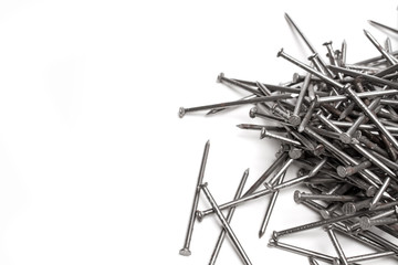 metal nails isolated on white