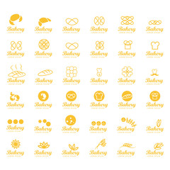 Bakery Icons Set Isolated On White Background-Vector Illustration,Graphic Design.Food Color Symbols.For Web Site,Apps,Print,Presentation Templates,Mobile Applications And Promotional Materials