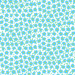 Ditsy floral pattern with forget-me-not flowers