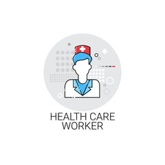 Health Care Worker Hospital Doctors Clinic Medical Treatment Icon Vector Illustration