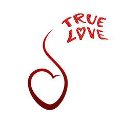 A heart on a white background