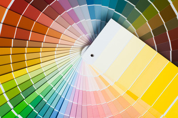 Color palette, guide of paint samples, colored catalog