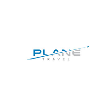 Vector aviation label, plane travel logo