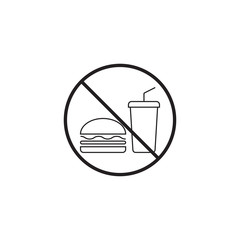 no food line icon, no eating prohibited sign, vector graphics, a linear pattern on a white background, eps 10.