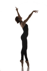 Obraz premium young modern ballet dancer isolated on white background
