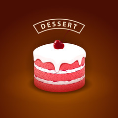 Cherry cake with whipped cream