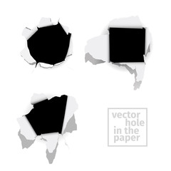 Vector set of the different holes in the paper