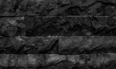 black granite brick seamless texture or background, close up