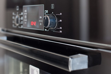 Closeup focus of modern oven