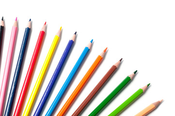 Fototapeta premium Color pencils isolated on a white background