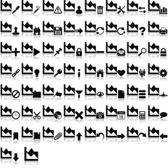 Statistik Symbol mit Overlays und Spiegelungseffekt