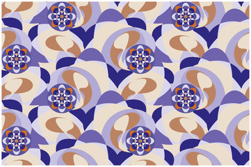 Vector illustration of repeating floral ornament.