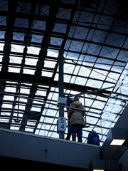 Obraz na płótnie Canvas Glass roof of railway station
