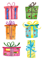 Watercolor gift boxes