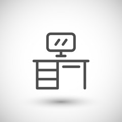Office table line icon