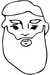 vector sketch of the face of an adult male with a beard