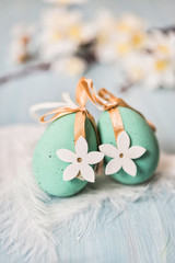easter decblue, egg, holiday, spring, vintage, symbol, decoration, easter, colorful, season, wooden, seasonal, celebration, traditional, color, background, white, decorative, design, food, evenoration
