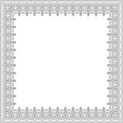 Classic square frame with arabesques and orient elements. Abstract fine ornament with place for text