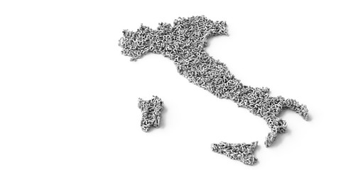 Italy uncertain future and economy, 3d rendering