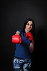 Attractive Female With Boxing Gloves 