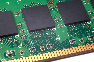 Electronic module RAM memory macro close up