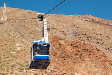 funicular on a cableway to the volcano Teide in Tenerife