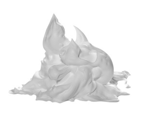 Shave foam isolated on white background and texture, with clipping path