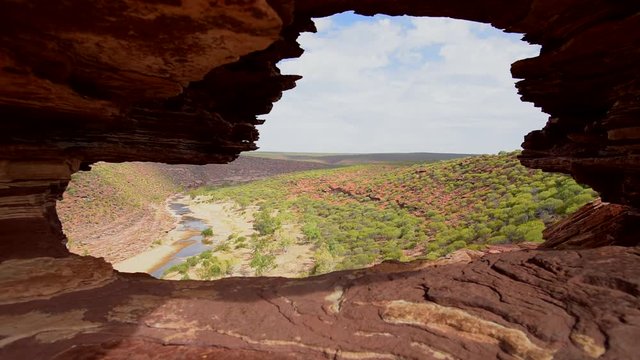 Natures Window, natürliches Fenster im Fels, Naturwunder, Aussichtspunkt im Kalbarri National Park, Murchison River, Westaustralien, Australien, Western Australia, Down under