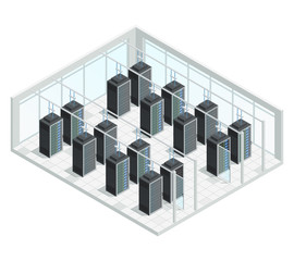 Fototapeta premium Datacenter Server Room Interior
