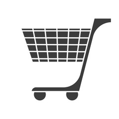 Shopping cart icon. Drop shadow silhouette symbol. Negative space. Vector isolated illustration.