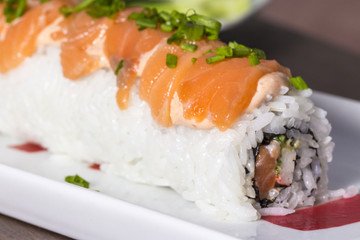 Dlicious roll of sushi