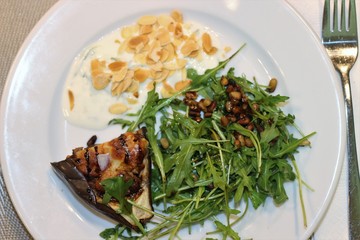 arugola with aubergine, 