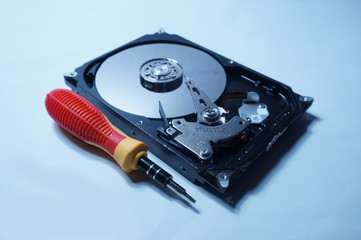 Obraz premium Hardisk internal mechanism hardware
