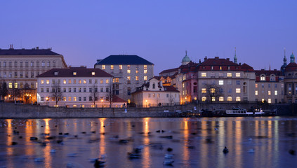 Prag buildings on the waterfront