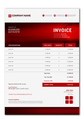 Elegant Vector Invoice Template For Creative Design.
