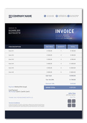 Elegant Vector Invoice Template For Creative Design.