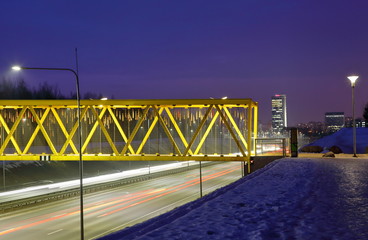 The pedestrian crossing over the highway