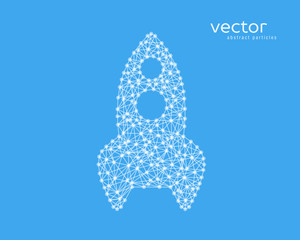 Abstract vector illustration of rocket.