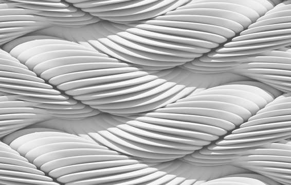 Fototapeta Abstract curved lines background. Paint ripples and bubbles.  3D rendering texture.