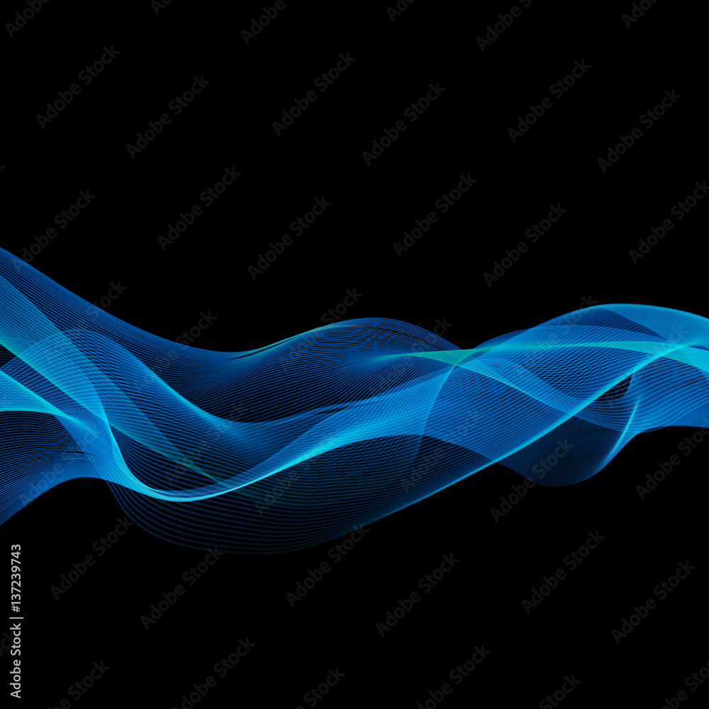 Wall mural abstract color wave design element