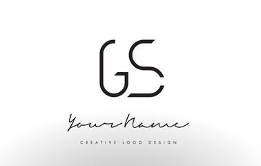GS Letters Logo Design Slim. Creative Simple Black Letter Concept.