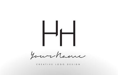 Fototapeta premium HH Letters Logo Design Slim. Creative Simple Black Letter Concept.