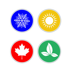 Set of modern season colored icons. Vector illustration
